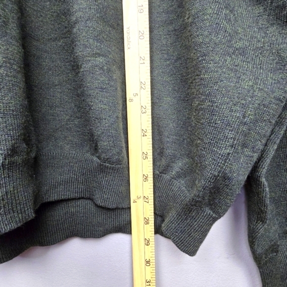 BROOKS BROTHERS Stretch Wool Blend Dressy Pullover Sweater Dark Green Men Size L - Picture 14 of 16